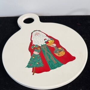 1993 collectible ceramic trivet featuring Santa Claus from Marshall Field's